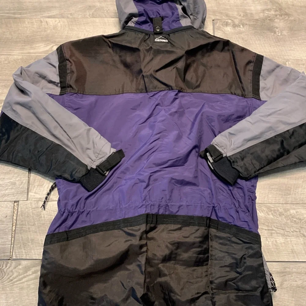 Vtg Gelande Microlite Anorak Purple & Gray Hooded Pullover Jacket Men's Sz Large - Picture 10 of 10